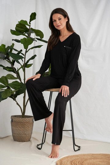 Bamboo Loungewear Set In Black