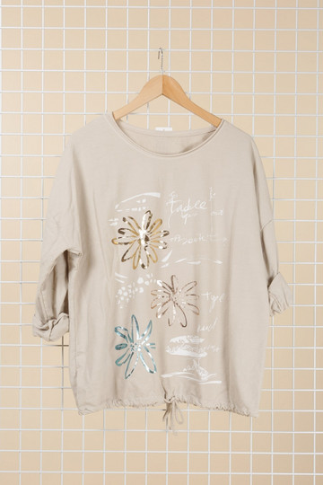 Pusero Sandy puuvilla beige