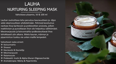 Unna Nordic Kasvonaamio, LAUHA Nurturing Sleeping Mask  50ml