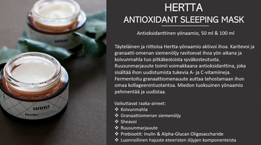 Kasvonaamio, HERTTA Antioxidant Sleeping Mask 50 ml