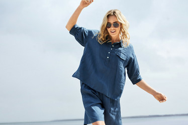 B. Coastile Pellava shortsit  Linnea, sininen