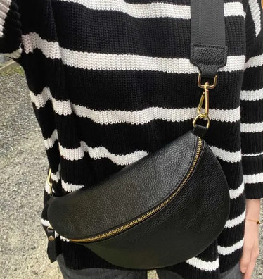 Women'S Bum Bag  Black & Gold