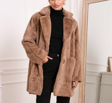 Keinoturkis takki , taupe