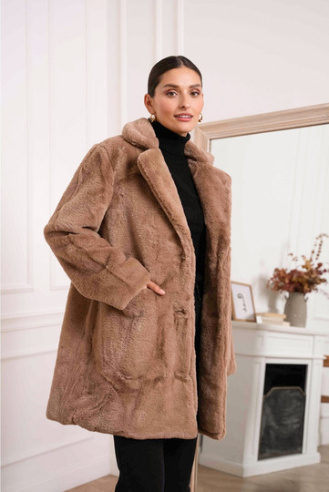 Keinoturkis takki , taupe