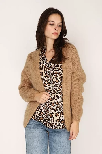 Mohair neuletakki, Camel