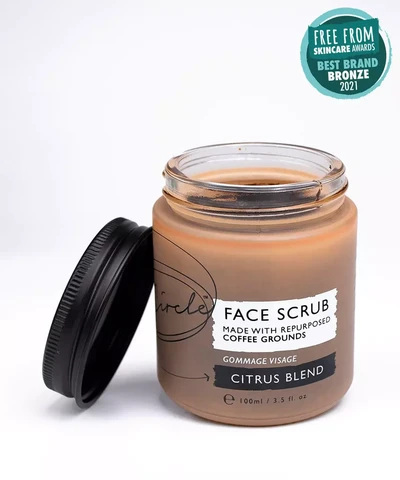 Natural Face Scrub - citrus blend with coffee + rosehip oil