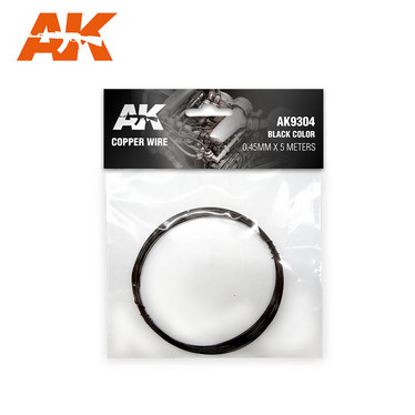 COPPER WIRE 0.45MM ø X 5 METERS. BLACK COLOR