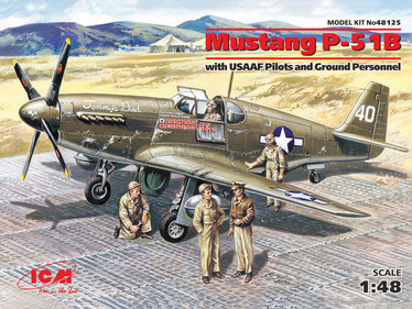 Mustang P-51B with USAAF Pilots and Ground Personnel
