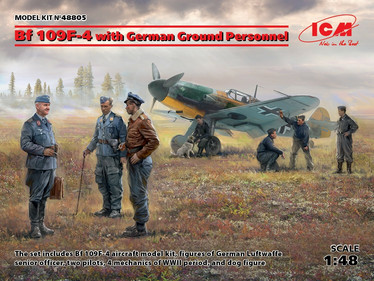 Bf 109F-4 with German Ground Personnel
