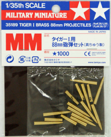 Tiger I Brass 88mm Projectiles, Kwk36/L56/Flak36,37