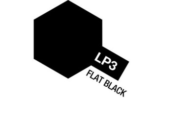 TAMIYA LACQUER PAINT LP-3 FLAT BLACK (FLAT)