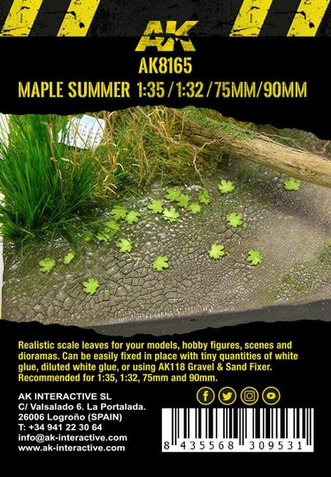 MAPLE SUMMER LEAVES 1:35 / 1:32 / 75mm / 90mm (7gr. Bag)