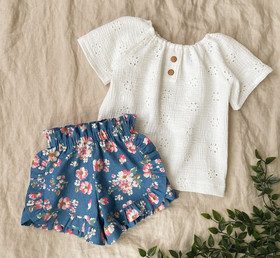 Frillashortsit puuvillakankaasta