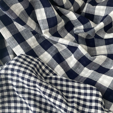 Pala 140cm Double gauze: Ruudut, navy