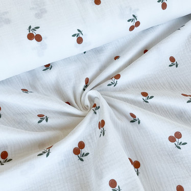 Double gauze: Oranges, valkoinen