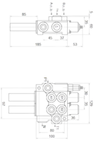 Vaijeriohjattava venttiili Q50 2x2-toimikara+kellunta