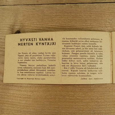 Sarjakuva, Gordon Jim, Verikosto, nro 1/1953
