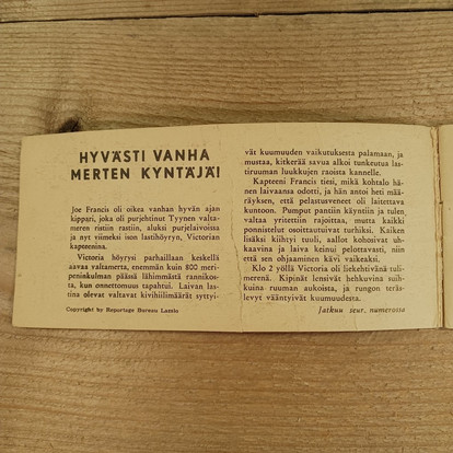 Sarjakuva, Gordon Jim, Verikosto, nro 1/1953