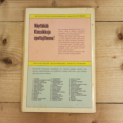 Sarjakuva, Kuvitettuja Klassikkoja, Erikois-numero 1
