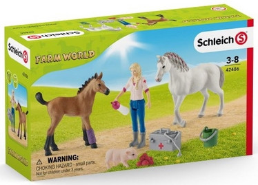 Schleich 42486 Eläinlääkäri, hevoset ja possu