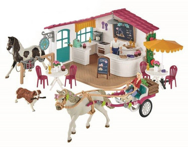 Schleich 72158 Ratsastajakahvila ja hevosvaunut