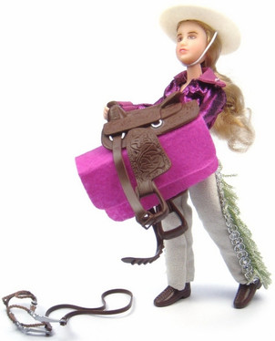 Breyer 61053 Kaitlyn, lännenratsastaja, satula, suitset