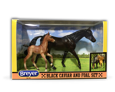 Breyer 1740 Black Caviar and foal