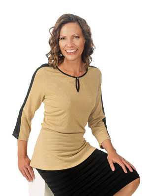 Elinette kullanhohtoinen peplum-pusero