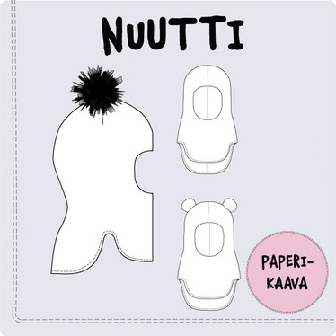 Paperikaava: Nuutti kypärälakki, koot 40-58