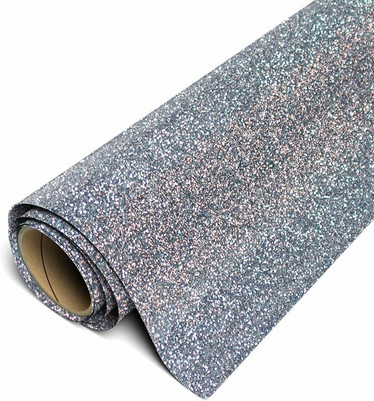 Silityskalvo: Siser Glitter, Black silver