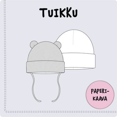 Paperikaava: TUIKKU ribbi-/merinopipo, koot NB-59cm