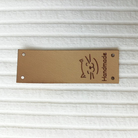 Keinonahkamerkki taitettava, Beige Handmade kissa