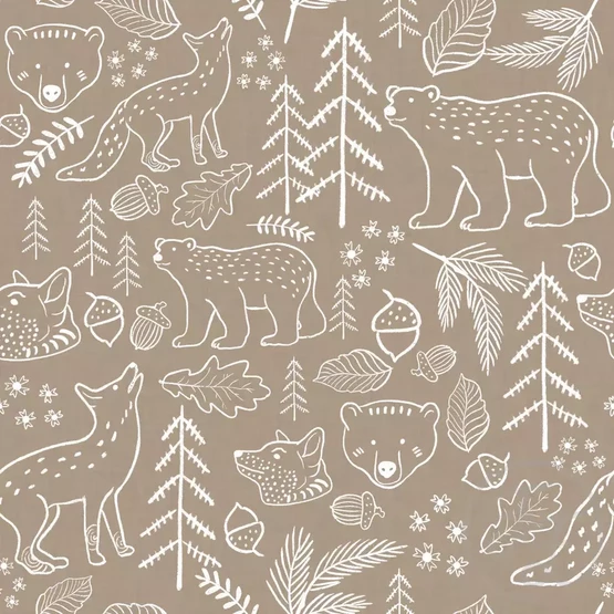 Joustocollege Family Fabrics, Bear Fox Doodle