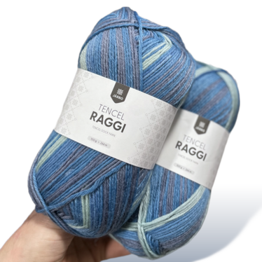 Suloisen pehmeä Järbo Tencel Raggi villasukkalanka,  100 g / 266 m