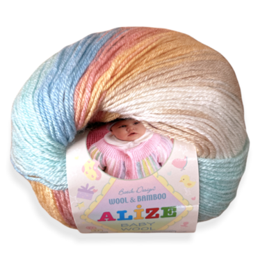 Suloisen pehmeä Alize Baby Wool Batik, 50 g / 175 m