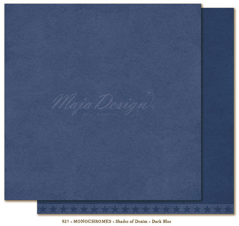 Maja Design Monochromes Shades of Denim skräppipaperi, sävy Dark Blue