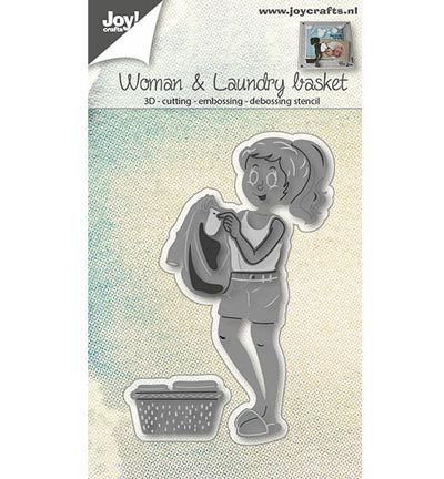 Joy! crafts stanssisetti Woman & Laundry Basket, pyykkikori