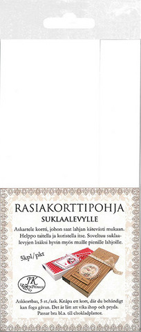 Rasiakorttipohja suklaalle, valkoinen, 5 kpl