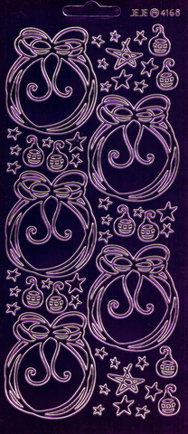 Ääriviivatarra, Joulupallot, kiiltävä violetti