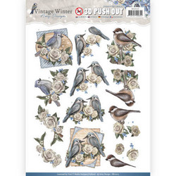 Amy Design Vintage Winter valmiiksi leikatut 3D-kuvat Winter Birds