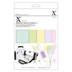 XCut Adhesive Vellum Sheets, A5, värilliset