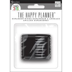 Mambi Happy Planner renkaat. Black. 1.75