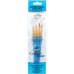 Crafter's Choice Gold Taklon Round -sivellinsetti, 4 kpl