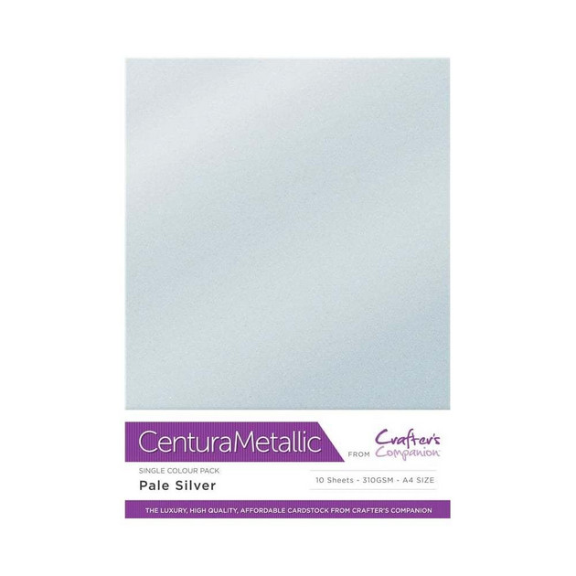 Centura Metallic Single Colour 10 Sheet Pack, Pale Silver