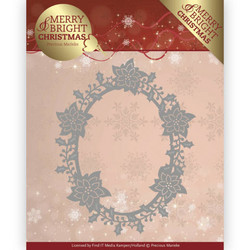 Precious Marieke Merry and Bright Christmas stanssi Poinsettia Oval
