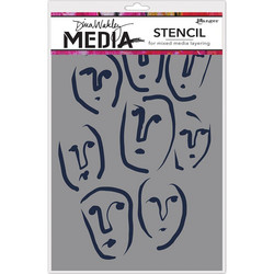 Dina Wakley Media sapluuna Circle Faces, 9