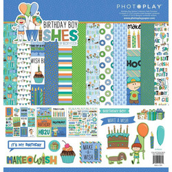 PhotoPlay Birthday Boy Wishes -paperipakkaus, 12