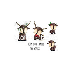 Stamping Bella kumileimasin Reindeer Family