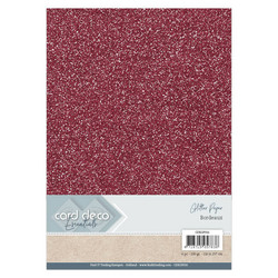 Card Deco Glitter -paperipakkaus, Bordeaux, A4