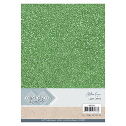 Card Deco Glitter -paperipakkaus, Light Green, A4